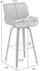 Armen Living Tyler Black Brushed/Gray Swivel Bar Stool-2