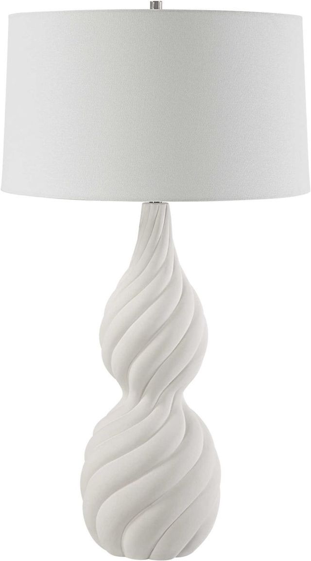 Uttermost® Twisted Swirl Chalk White Table Lamp-0
