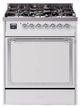 Ilve® Nostalgie II Noblesse 30'' White Pro Style Dual Fuel Range with Chrome Trim-0