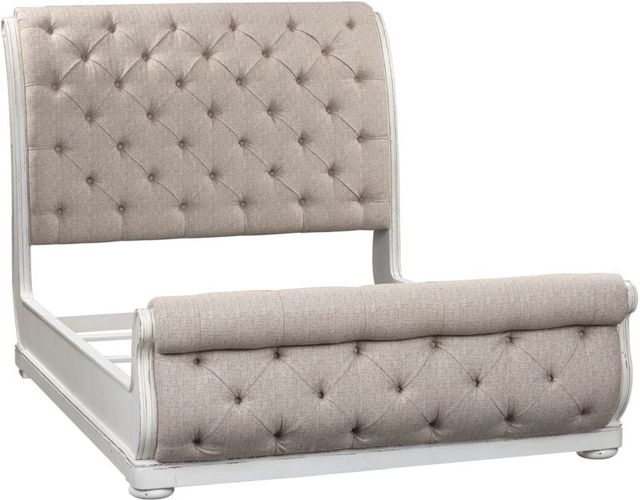 Liberty Furniture Magnolia Manor 4-Piece Antique White/Gray/Weathered Bark Queen Sleigh Bedroom Set with Chest-2