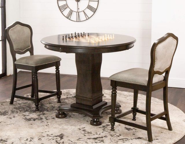 Cramco Vegas 3-Piece Distressed Gray Counter Height Game Table-0