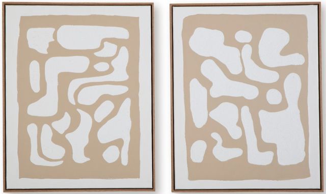 Signature Design by Ashley® Waldett 2-Piece Beige/White Wall Art Set-1