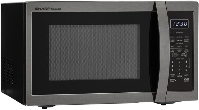 Sharp® 1.4 Cu. Ft. Black Stainless Steel Countertop Microwave-4