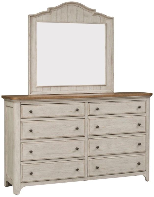 Farmhouse Reimagined - Dresser & Mirror - White Farmhouse Reimagined - Dresser & Mirror - White