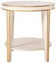Ella Home Lilly Glass Top Round Side Table with Antique White Base-0