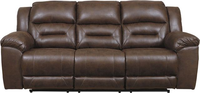 Signature Design by Ashley® Stoneland Chocolate Manual Reclining Sofa-1