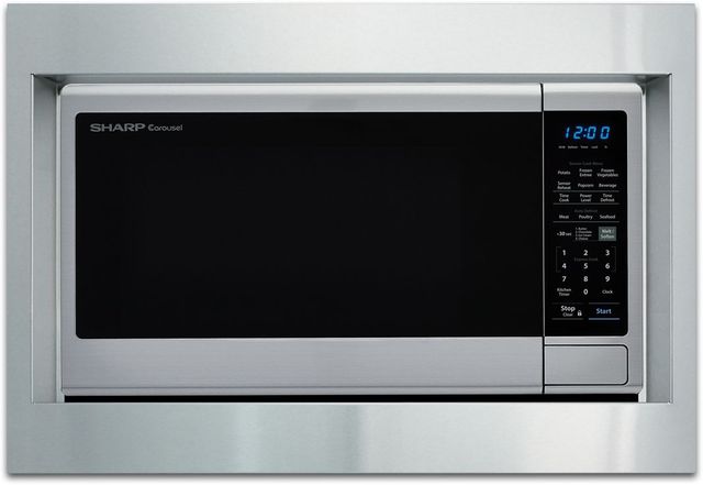 Sharp® 26.88" Stainless Steel Microwave Oven Built In Trim Kit-2