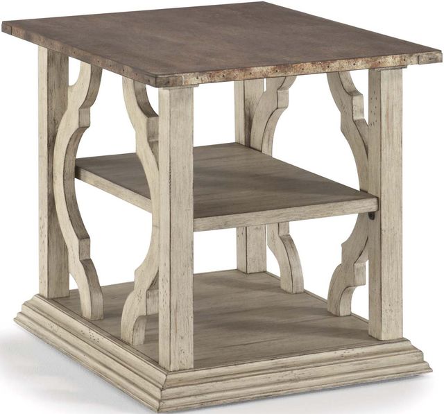 Flexsteel® Estate Galvanized Metal Top End Table with Antiqued Base-0