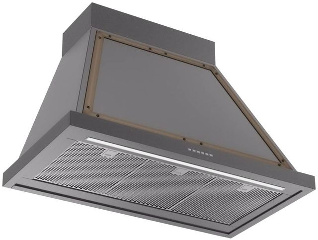 Ilve® Nostalgie II Noblesse 36" Graphite Matte Wall Mounted Range Hood with Burnished Trim-1