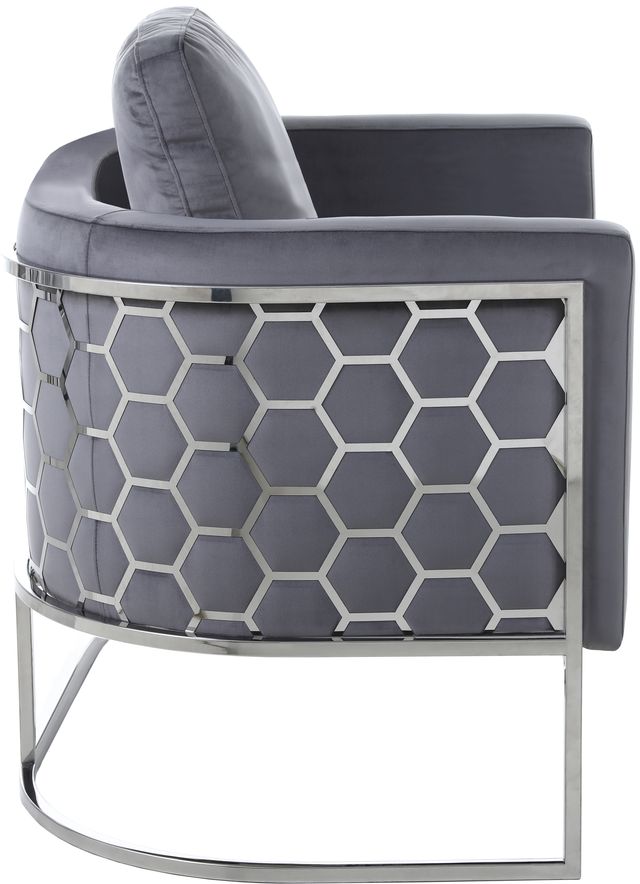 Meridian Furniture Casa Grey/Chrome Velvet Loveseat-2