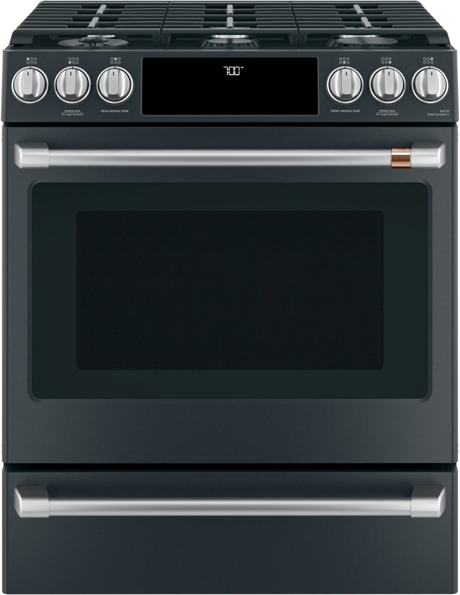 Café Brushed Black Front Control Gas Knobs and Handle Kit