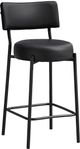 Monarch Specialties Inc. 2-Piece Black 37" Upholstered Counter Height Barstools Set-0