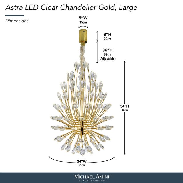 Michael Amini® Astra LED Clear/Gold Large Chandelier-2