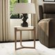 Flexsteel® Verona White Top Accent Table with Medium Brown Base-4