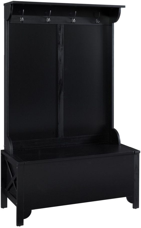Linon Anna Antique Black Wide Hall Tree