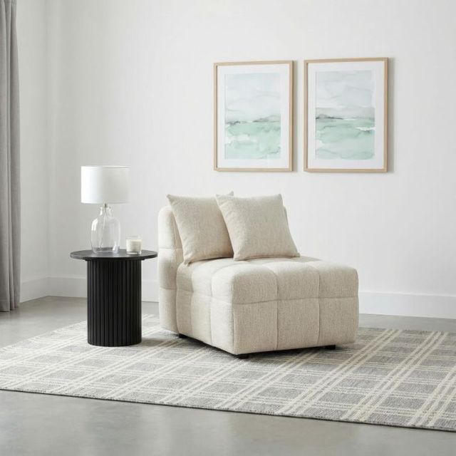 Coaster® Amara Chenille Ivory Upholstered Armless Chair-1
