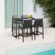 Armen Living Cayman Black/Gray Aluminum/Fabric/Rattan Outdoor Bar Stool-2