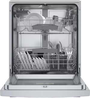 Bosch 300 Series 24 Inch Anti-Fingerprint Stainless Steel Front Control Built-In Dishwasher