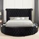Furniture of America® Sansom 4-Piece Black Queen Sleigh Bedroom Set-1