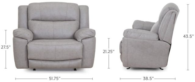 Franklin™ Lancaster Limestone Cafe´ Fabric Power Rocker Recliner-2