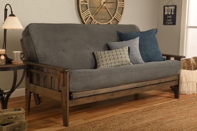 Kodiak Furniture Tucson Marmont Thunder/Rustic Walnut Full Futon with Mattress-1
