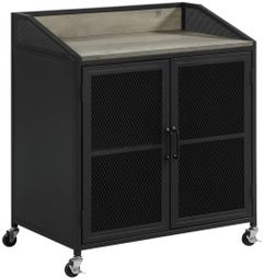 Coaster® Arlette Grey Wash/Sandy Black Wine Cabinet with Wire Mesh Doors