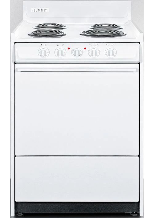 Summit® 24" White Freestanding Electric Range-2