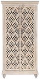 Crestview Collection Lattice White Wash Cabinet-1