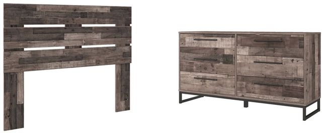 Signature Design by Ashley® Neilsville 2-Piece Multi Gray Queen Panel Headboard Bed Set-0