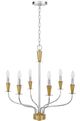 Cal® Lighting & Accessories Weston Chrome/Satin Brass Chandelier-0