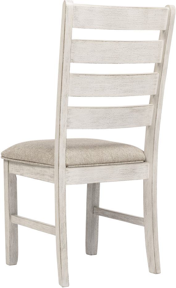 Signature Design by Ashley® Skempton Distressed Grayish White Upholstered Dining Side Chair-3