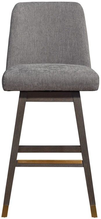 Armen Living Amelia 2-Piece Gray Oak/Mocha Swivel Barstool Set-2