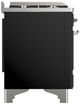 Ilve® Majestic III 48" Glossy Black Pro Style Dual Fuel Liquid Propane Range with Solid Door and Chrome Trim-4
