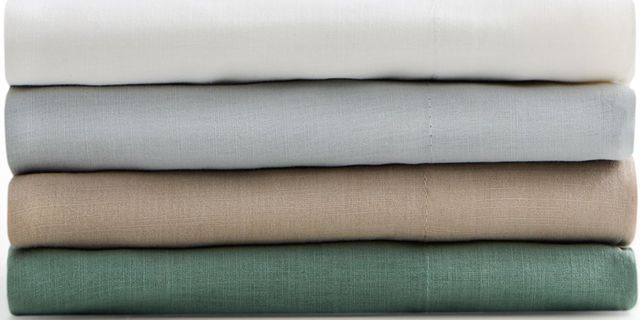 Malouf® Linen-Weave Cotton Sage Queen Sheet Set-1