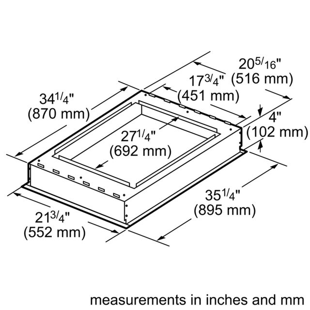 Thermador® 35.25" Stainless Steel Liner for Professional Series Custom Insert-1