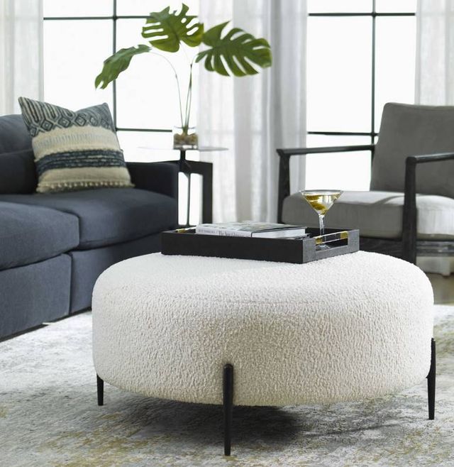 Uttermost® Arles White Large Ottoman-1