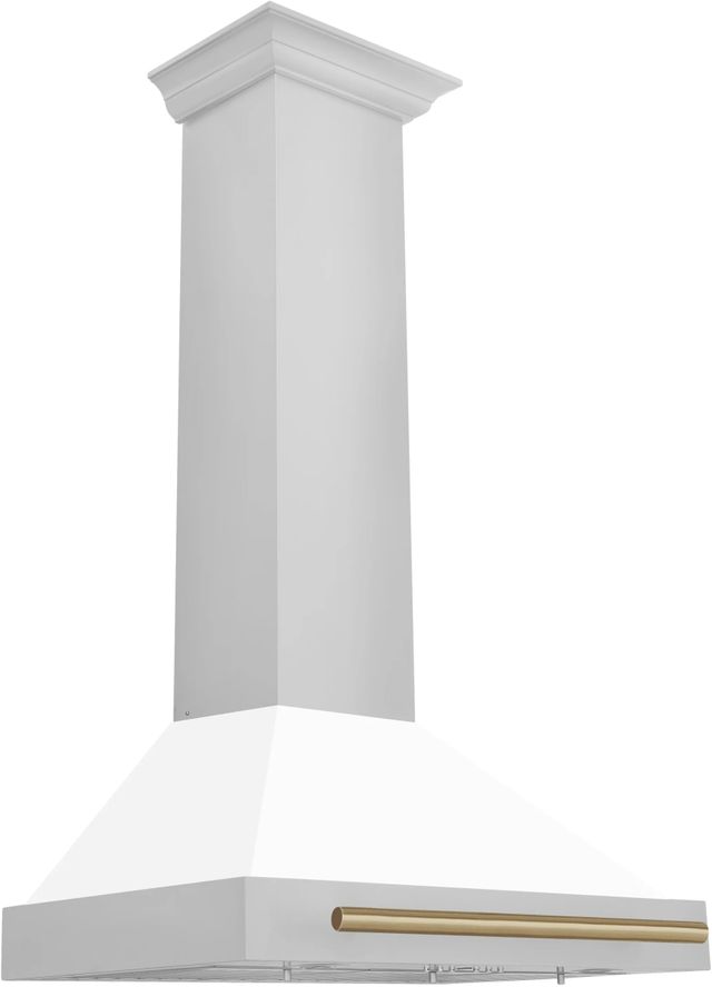 ZLINE 30" Autograph Edition White Matte Wall Mounted Range Hood-1