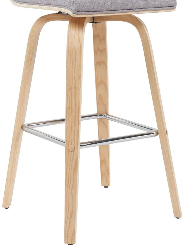 Armen Living Vienna 2-Piece Gray/Oak Swivel Barstool Set-4