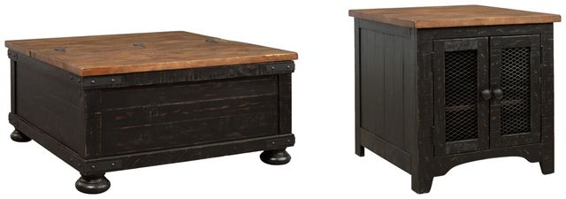 Signature Design by Ashley® Valebeck 2-Piece Black/Brown Living Room Table Set-0