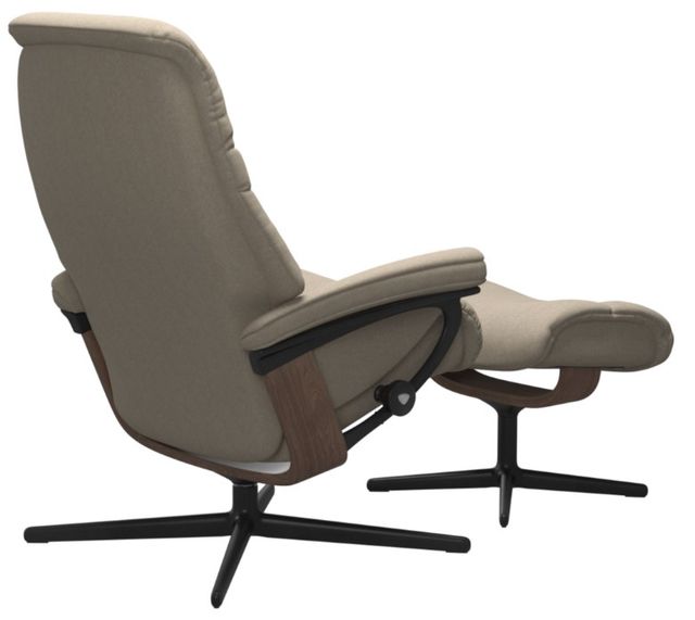 Stressless® by Ekornes® Customizable Sunrise Medium Manual Recliner and Ottoman with Cross Base-4