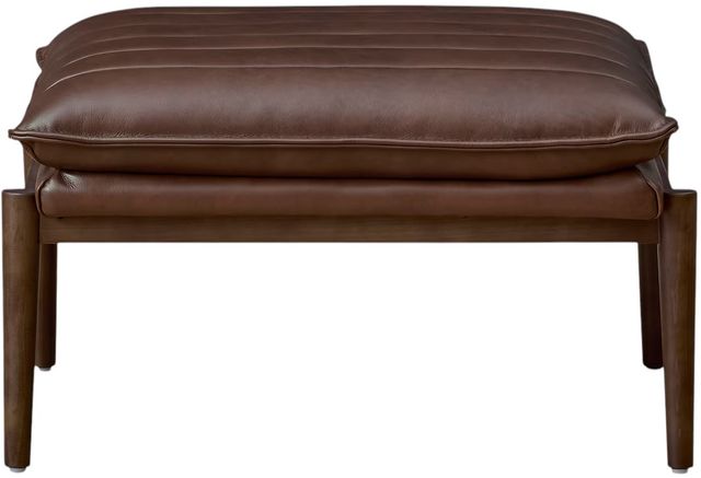 Bassett® Furniture Ellis Brown Leather Ottoman-1