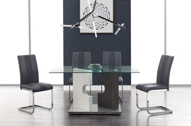 Global Furniture USA 5-Piece Gray/White Dining Set-1