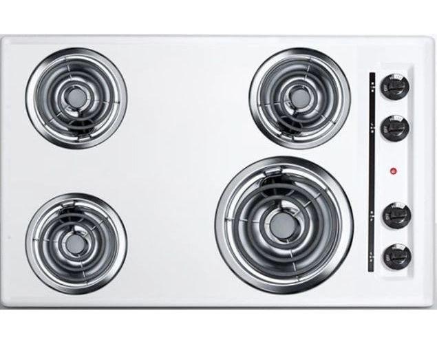 Summit® 30" White Electric Cooktop-0