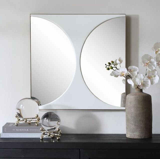 Uttermost® New Moon White Mirrored Wall Decor-2