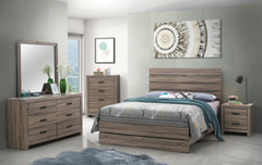 Coaster® Brantford 5-Piece Barrel Oak Eastern King Panel Bedroom Set