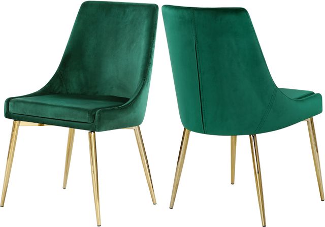 Meridian Furniture Karina Green/Gold Velvet Dining Chair-3