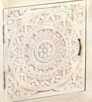 Jaipur Furniture Carved White Wash Media Sideboard-2