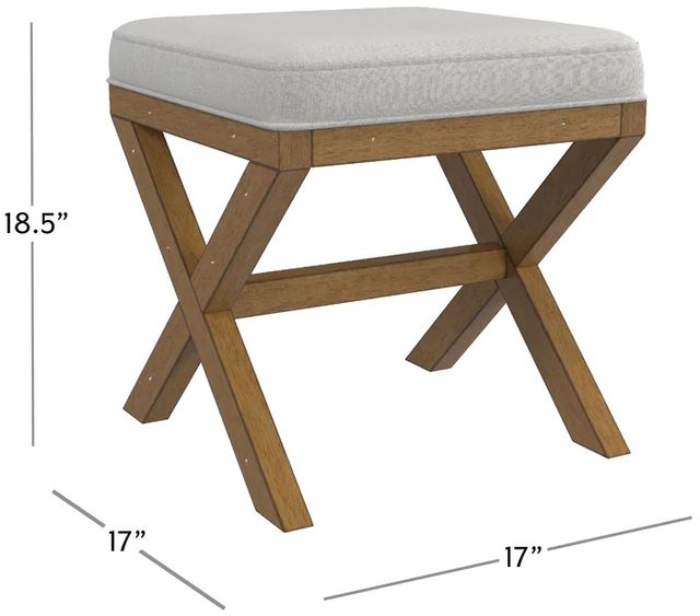HH2 Home Somerset Fog/Dark Driftwood Vanity Stool-2