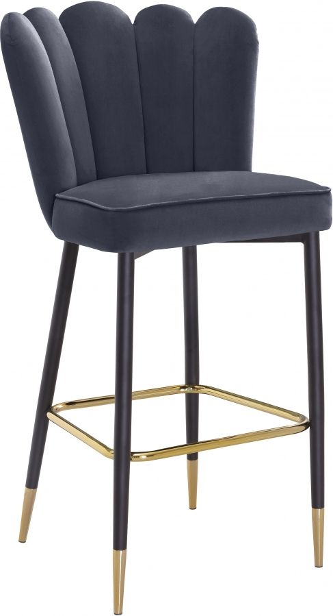 Meridian Furniture Lily Grey Velvet Stool-0
