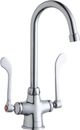 Elkay Chrome Single Hole Concealed Deck Faucet with 5" Gooseneck Spout and 6" Wristblade Handles-0